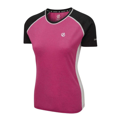 Pink-Black Print - Side - Dare 2B Womens-Ladies Fixate T-Shirt