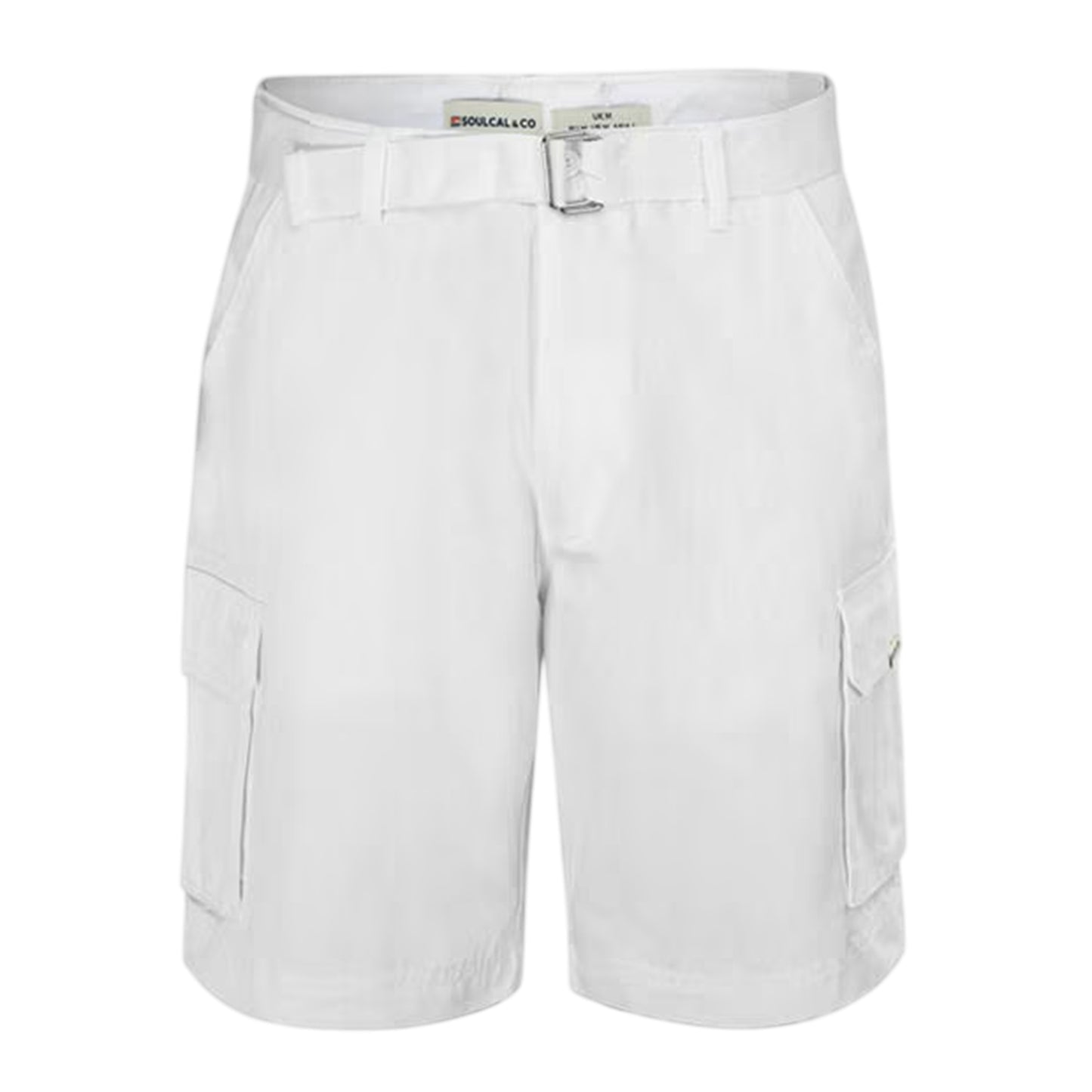 White - Front - SoulCal Mens Washed Cargo Shorts