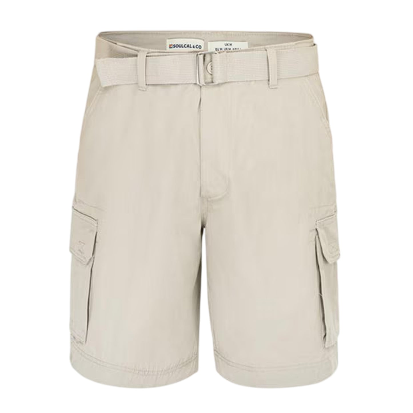 Beige - Front - SoulCal Mens Washed Cargo Shorts