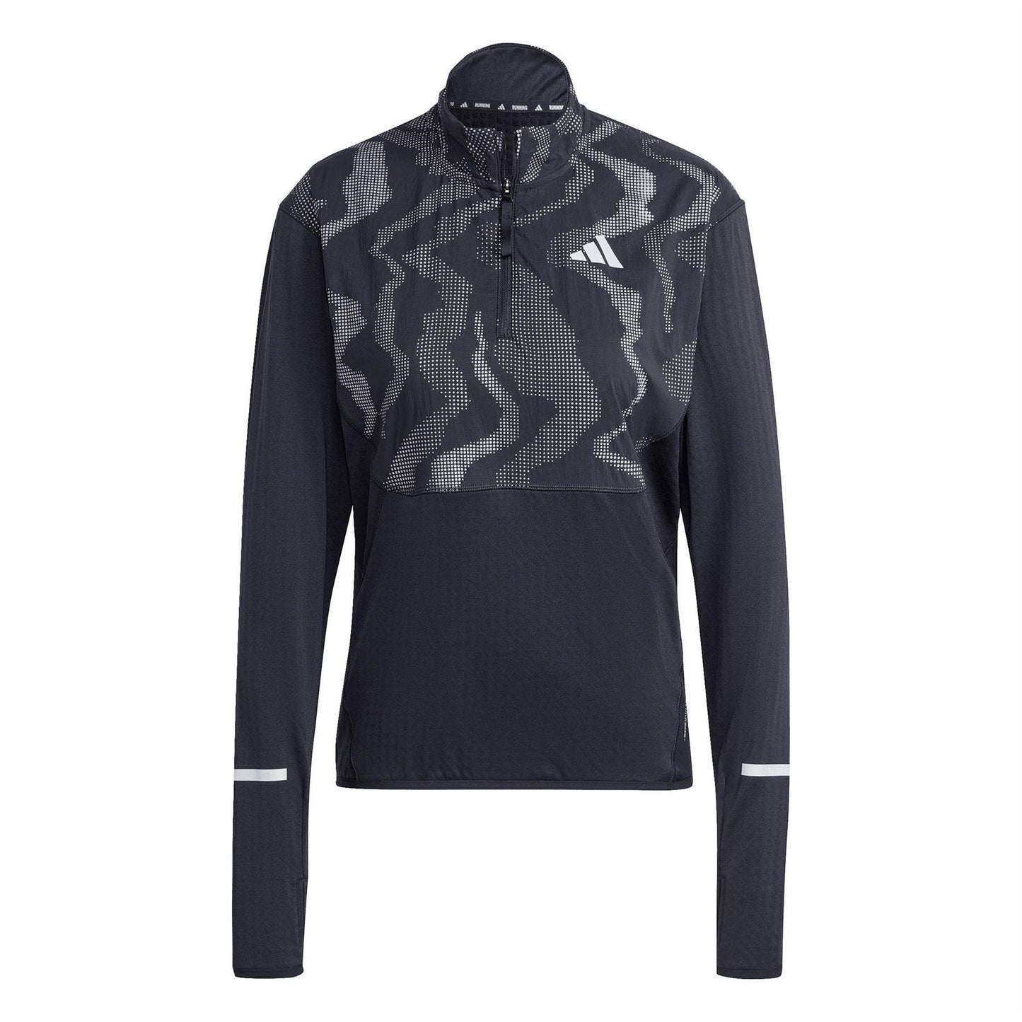 Black - Front - Adidas Womens-Ladies Hi-Vis Long-Sleeved Top
