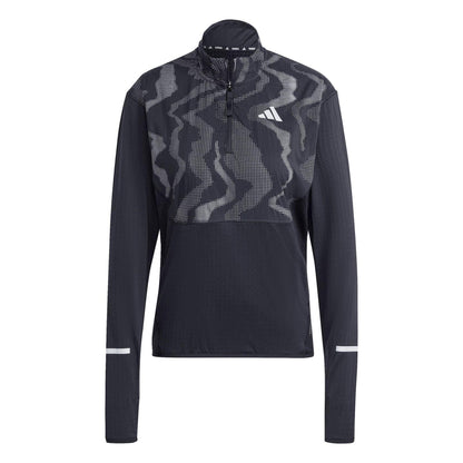 Black - Front - Adidas Womens-Ladies Hi-Vis Long-Sleeved Top