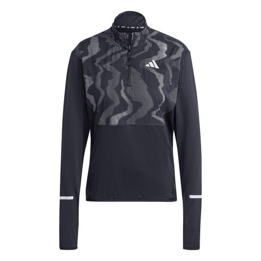 Black - Front - Adidas Womens-Ladies Hi-Vis Long-Sleeved Top