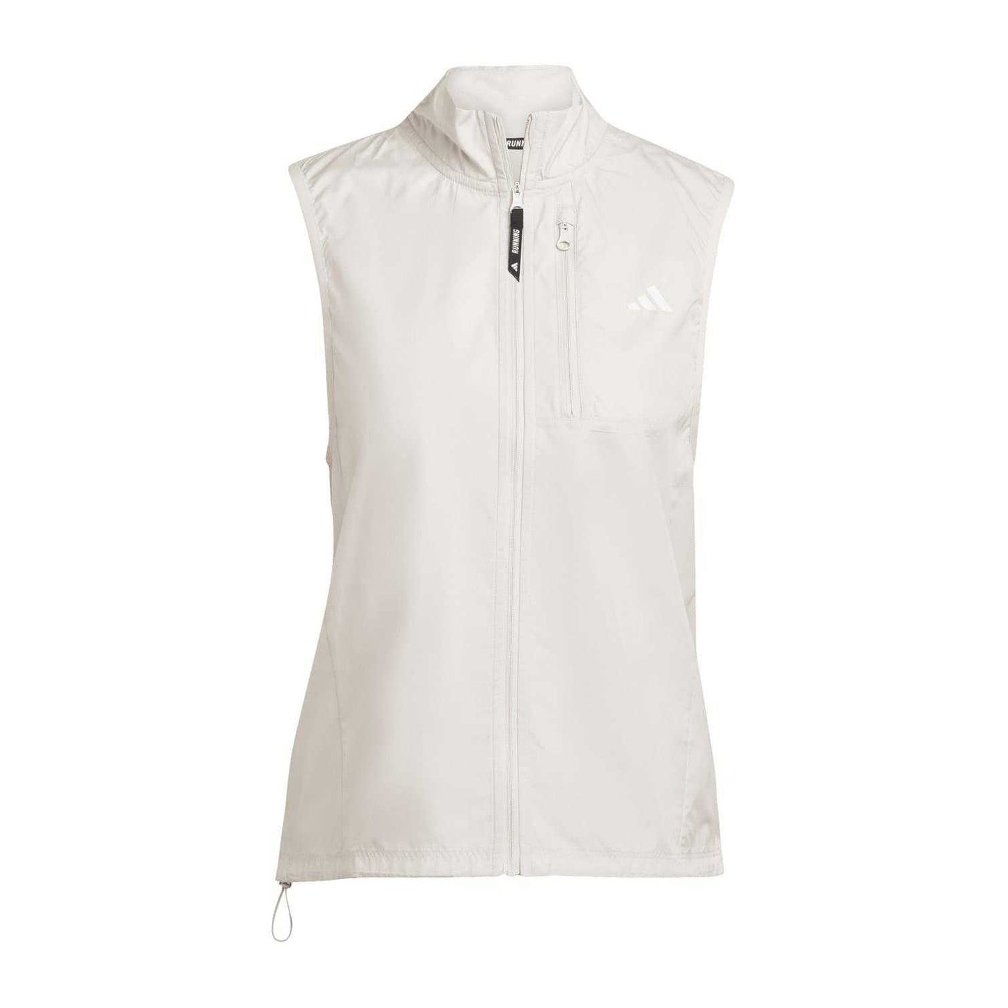 White - Front - Adidas Womens-Ladies Zip Pocket Sleeveless Gilet