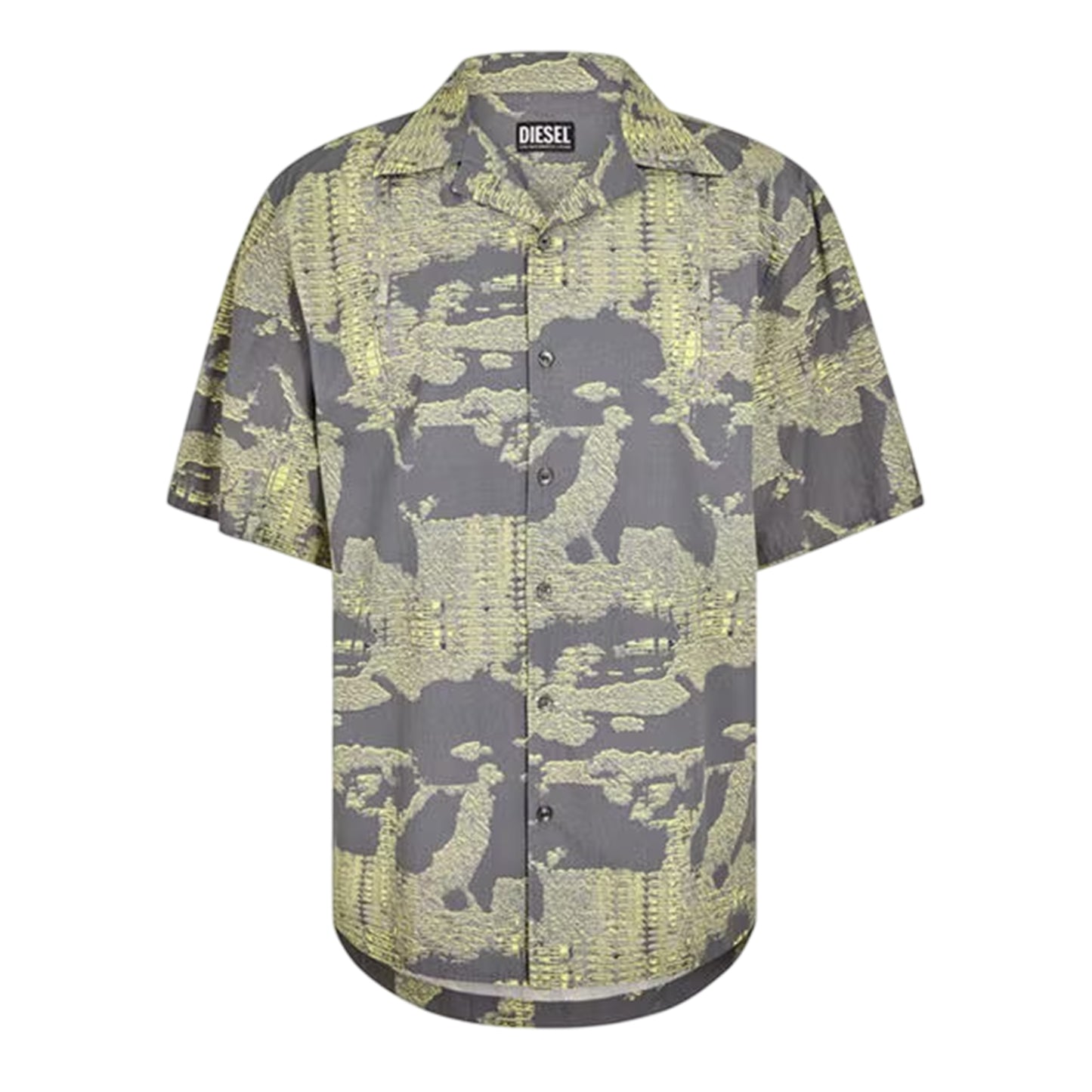 Grey-Gold - Front - Diesel Mens Frank Collared Shirt