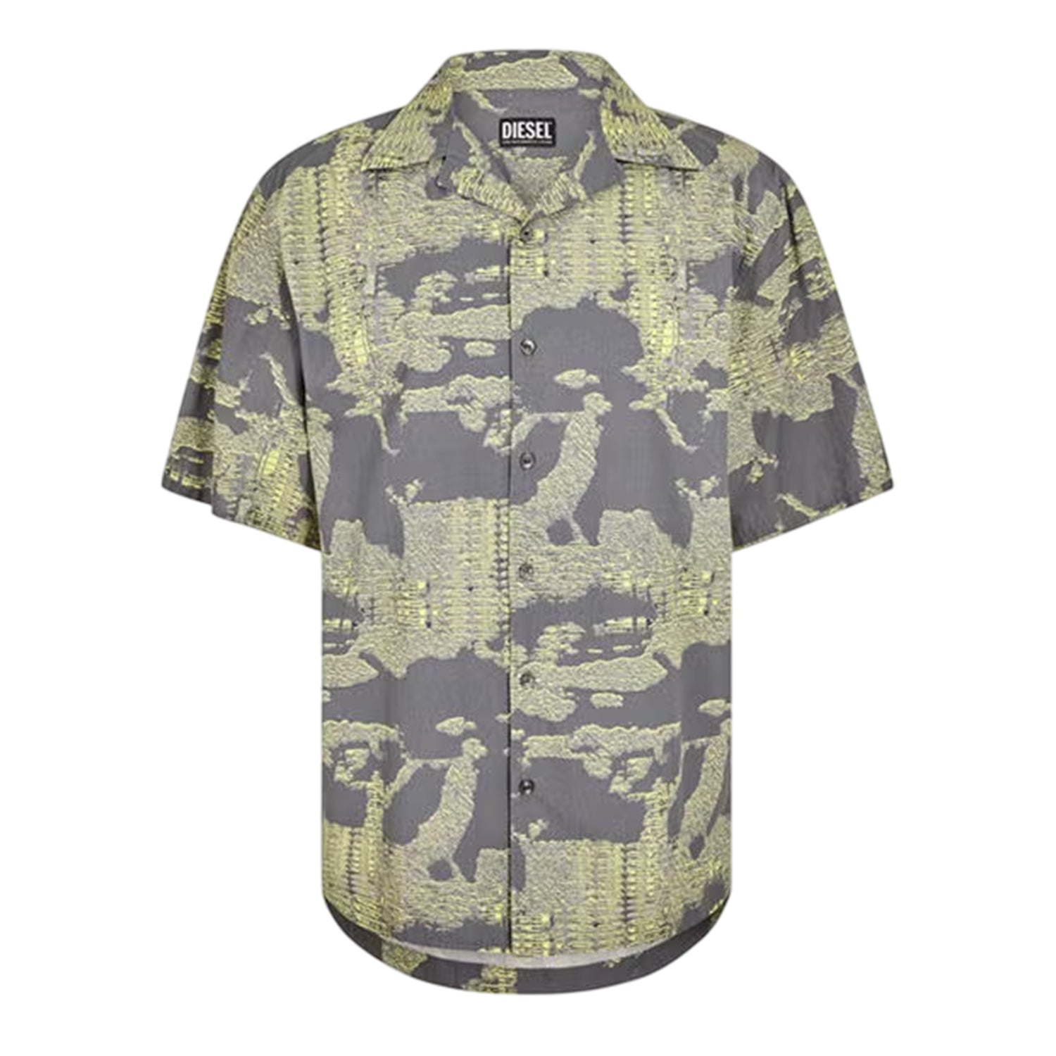 Grey-Gold - Front - Diesel Mens Frank Collared Shirt