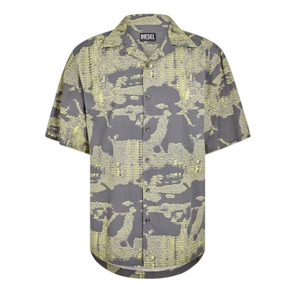 Grey-Gold - Front - Diesel Mens Frank Collared Shirt