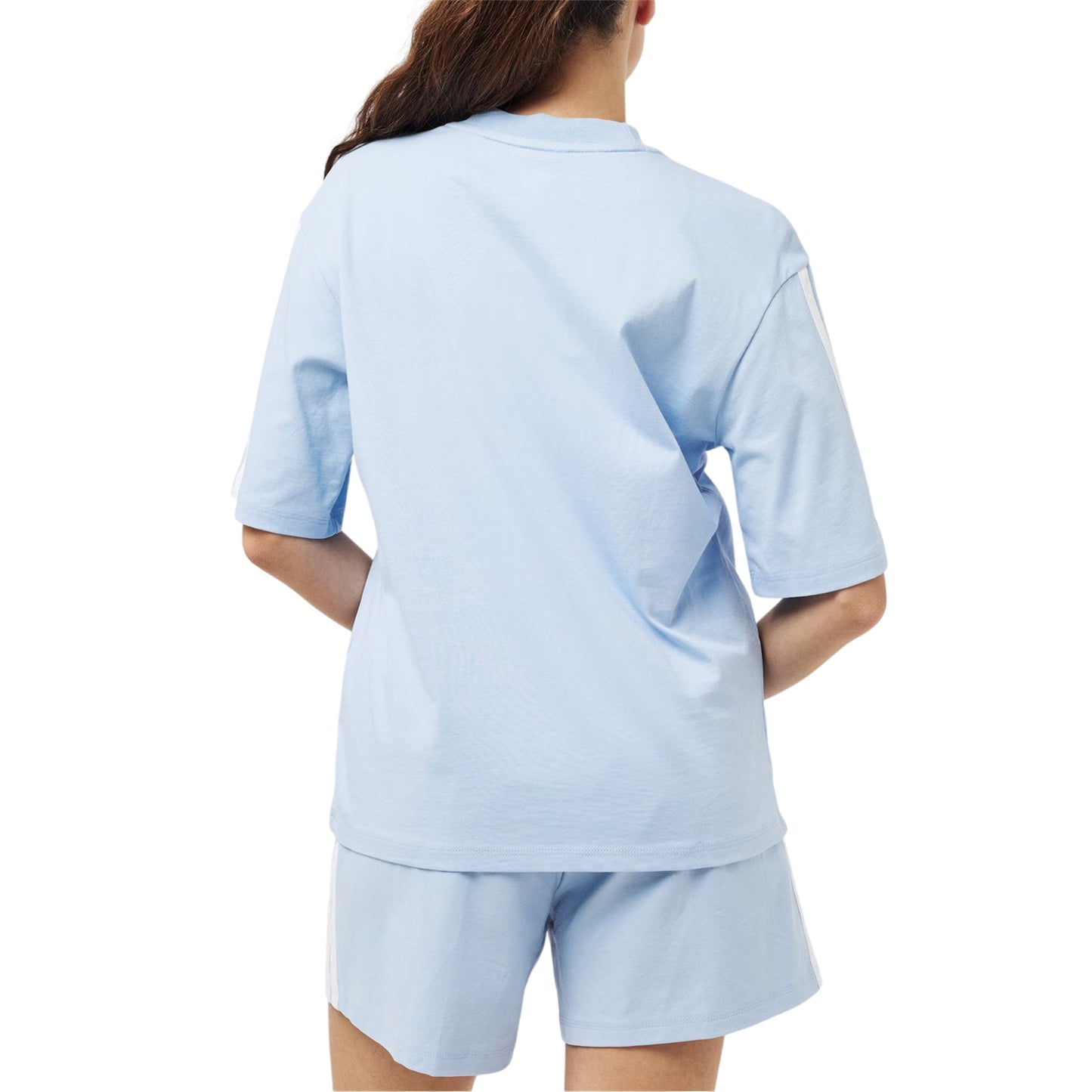 Glow - Back - Adidas Womens-Ladies Essentials 3 Stripes T-Shirt