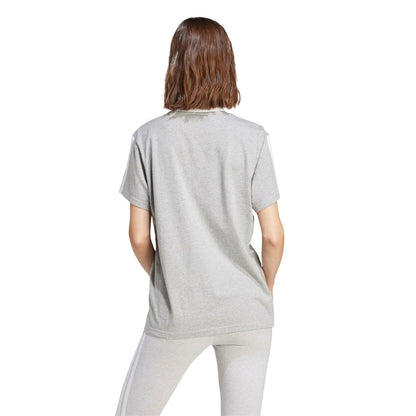 Medium Grey - Back - Adidas Womens-Ladies Essentials 3 Stripes T-Shirt