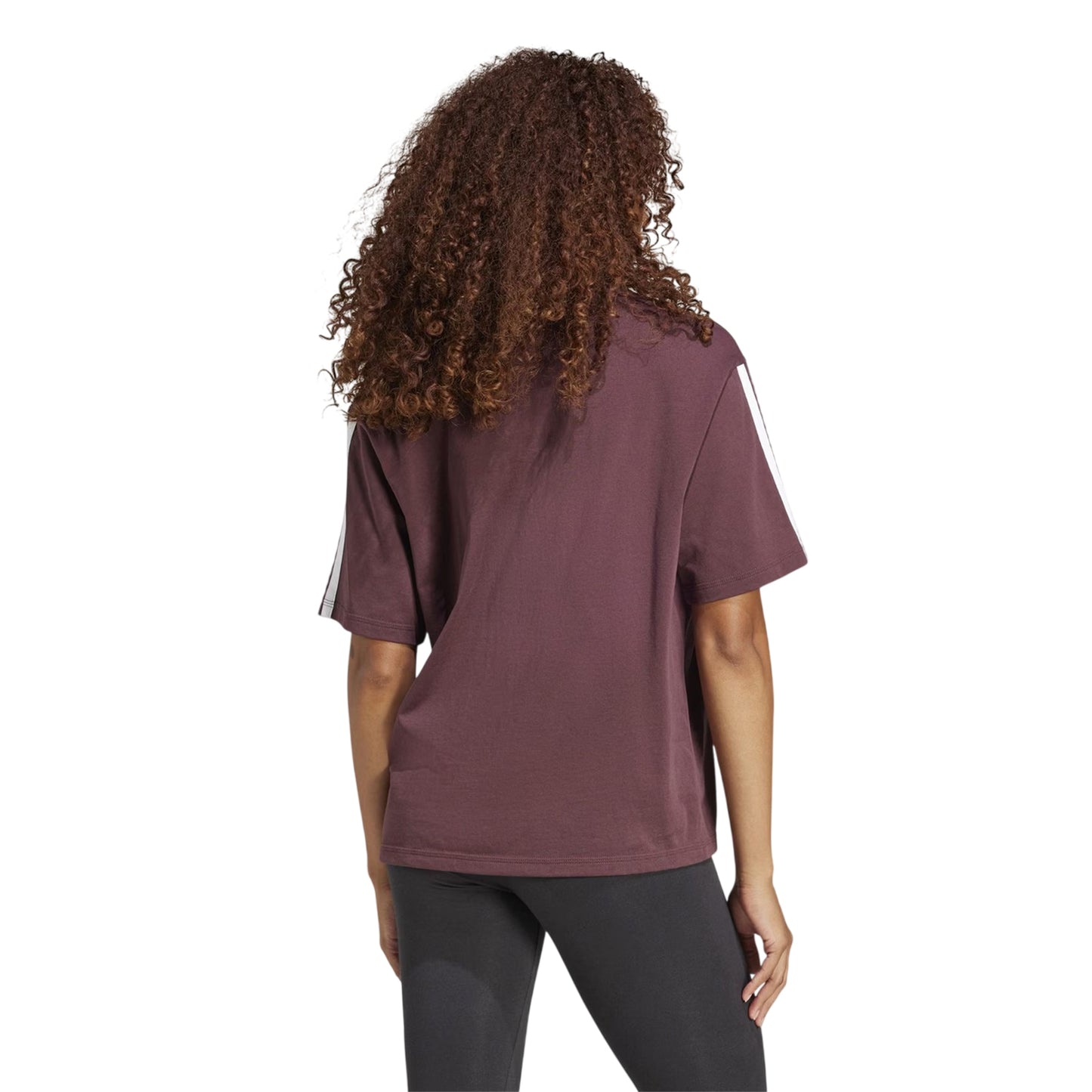 Ruby - Back - Adidas Womens-Ladies Essentials 3 Stripes T-Shirt