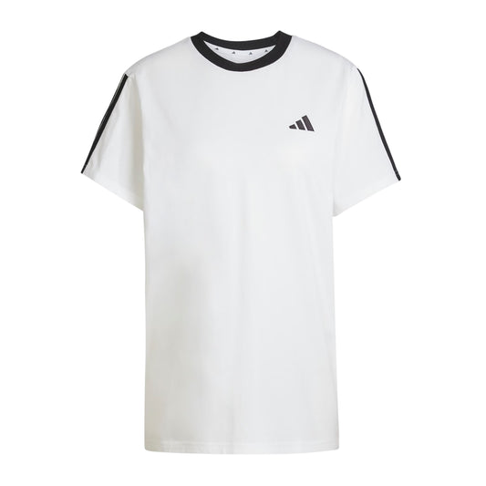 White-Black - Front - Adidas Womens-Ladies Essentials 3 Stripes T-Shirt
