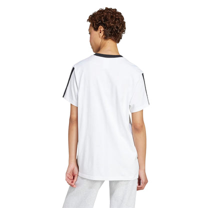 White-Black - Back - Adidas Womens-Ladies Essentials 3 Stripes T-Shirt