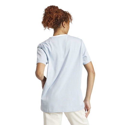 Blue - Back - Adidas Womens-Ladies Essentials 3 Stripes T-Shirt