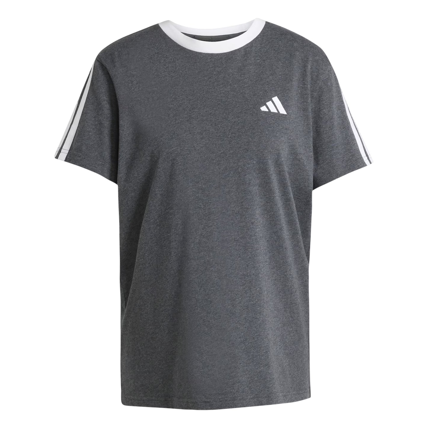 Charcoal Grey - Front - Adidas Womens-Ladies Essentials 3 Stripes T-Shirt