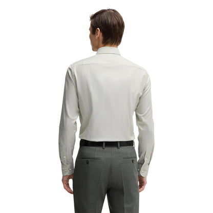 Mid Green - Back - Boss Mens Spread Collar Regular Long-Sleeved Shirt