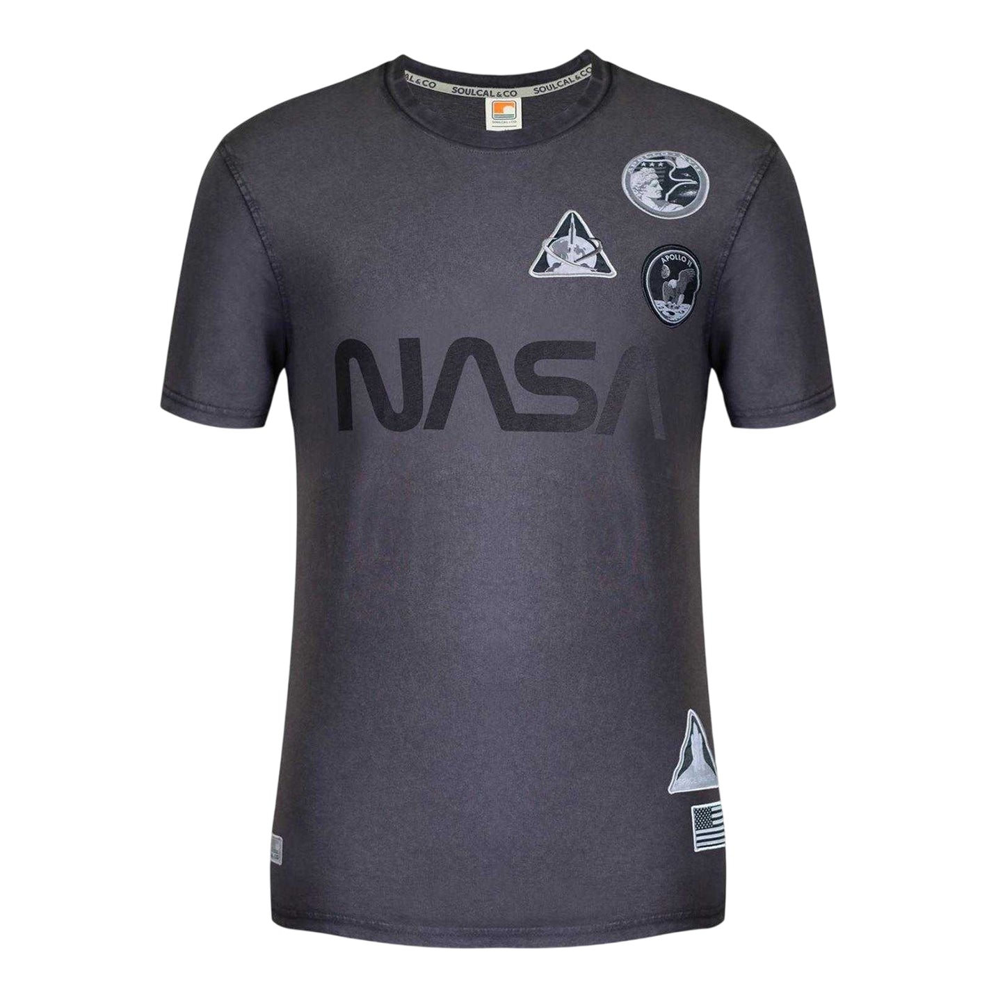 Charcoal - Front - NASA Mens Patches Regular T-Shirt