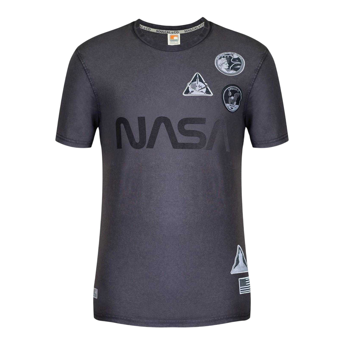 Charcoal - Front - NASA Mens Patches Regular T-Shirt