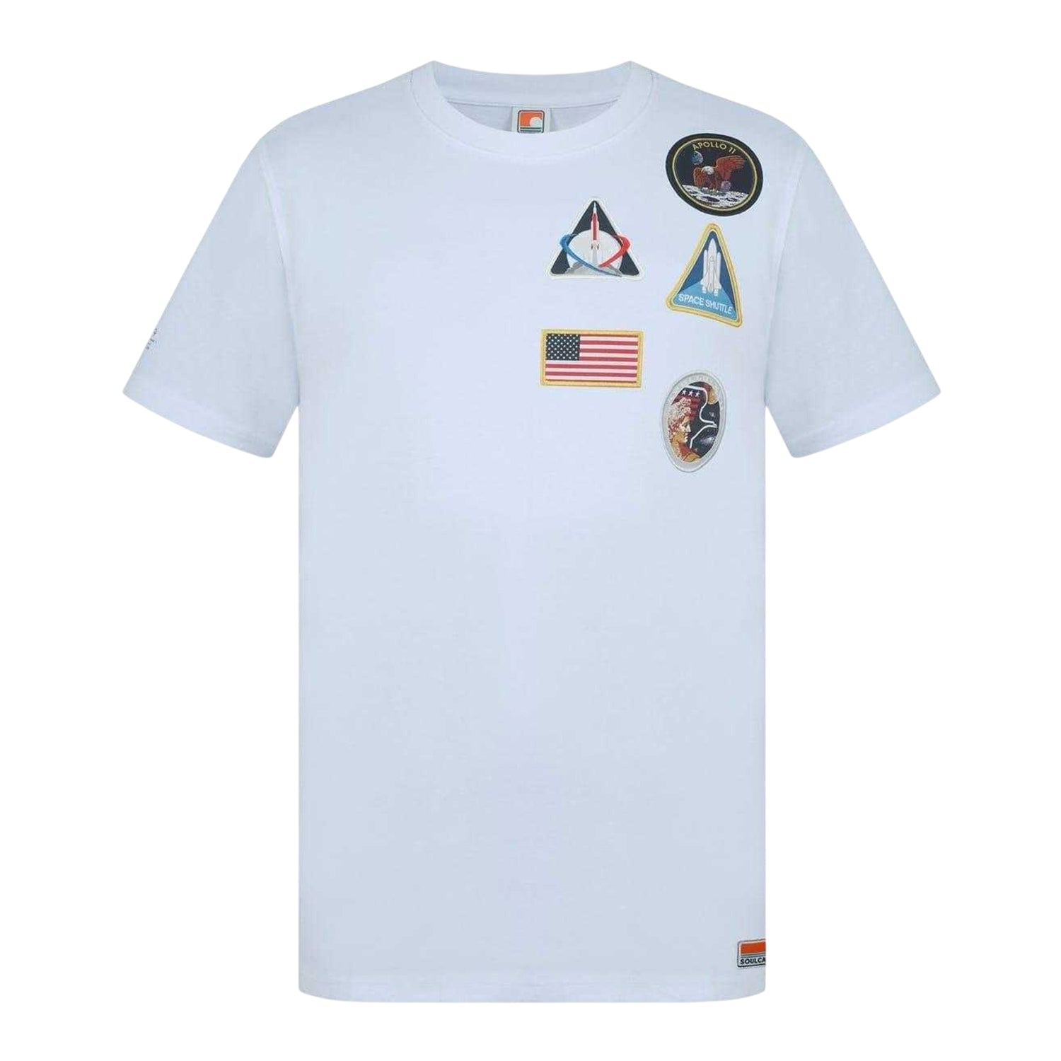 White - Front - NASA Mens Patches Regular T-Shirt