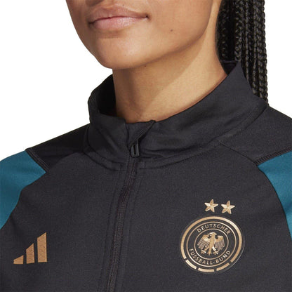 Black - Side - Adidas Womens-Ladies Trio 23 Pro Germany Track Top