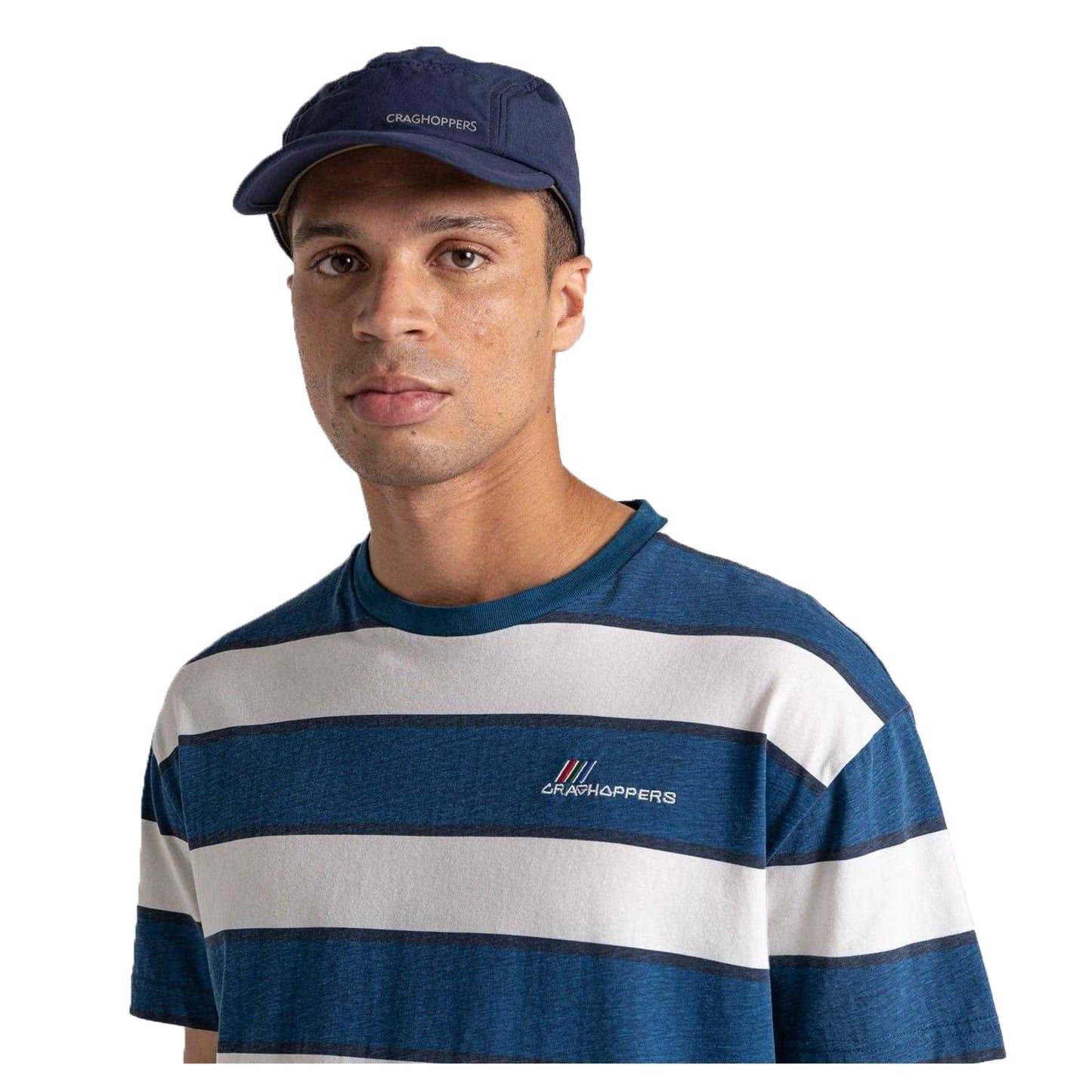Poseidon Blue - Back - Craghoppers Mens Denali Striped T-Shirt