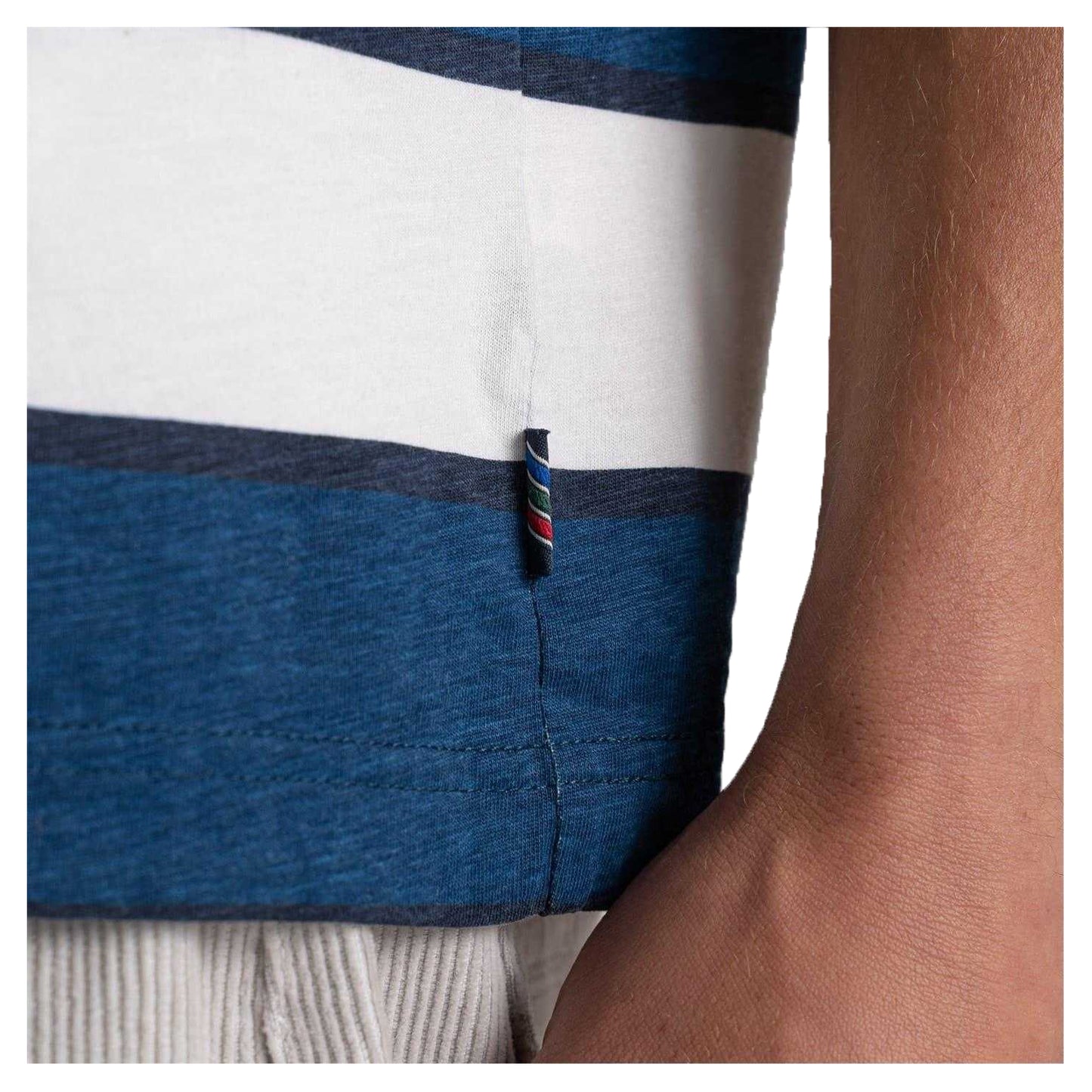 Poseidon Blue - Side - Craghoppers Mens Denali Striped T-Shirt