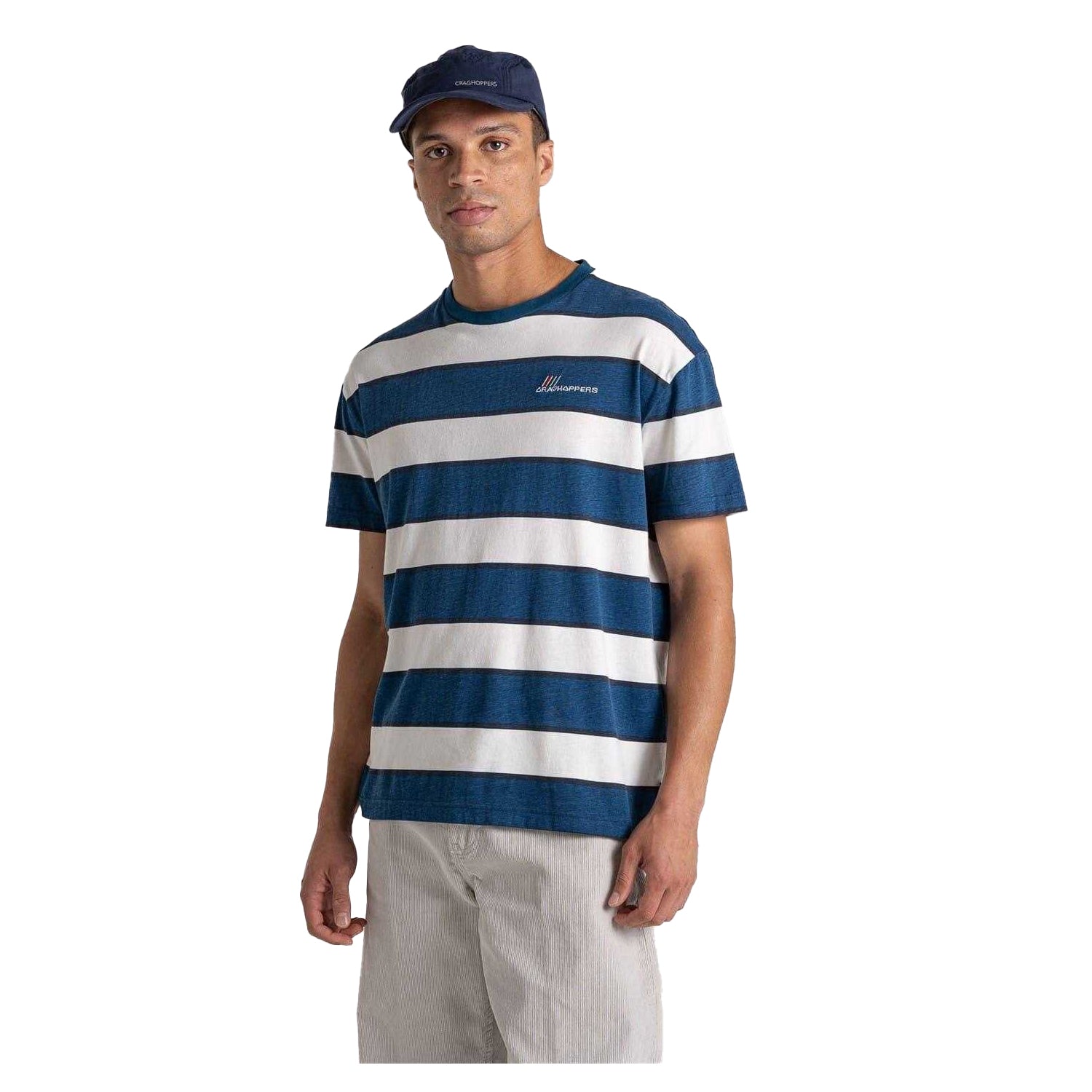 Poseidon Blue - Lifestyle - Craghoppers Mens Denali Striped T-Shirt