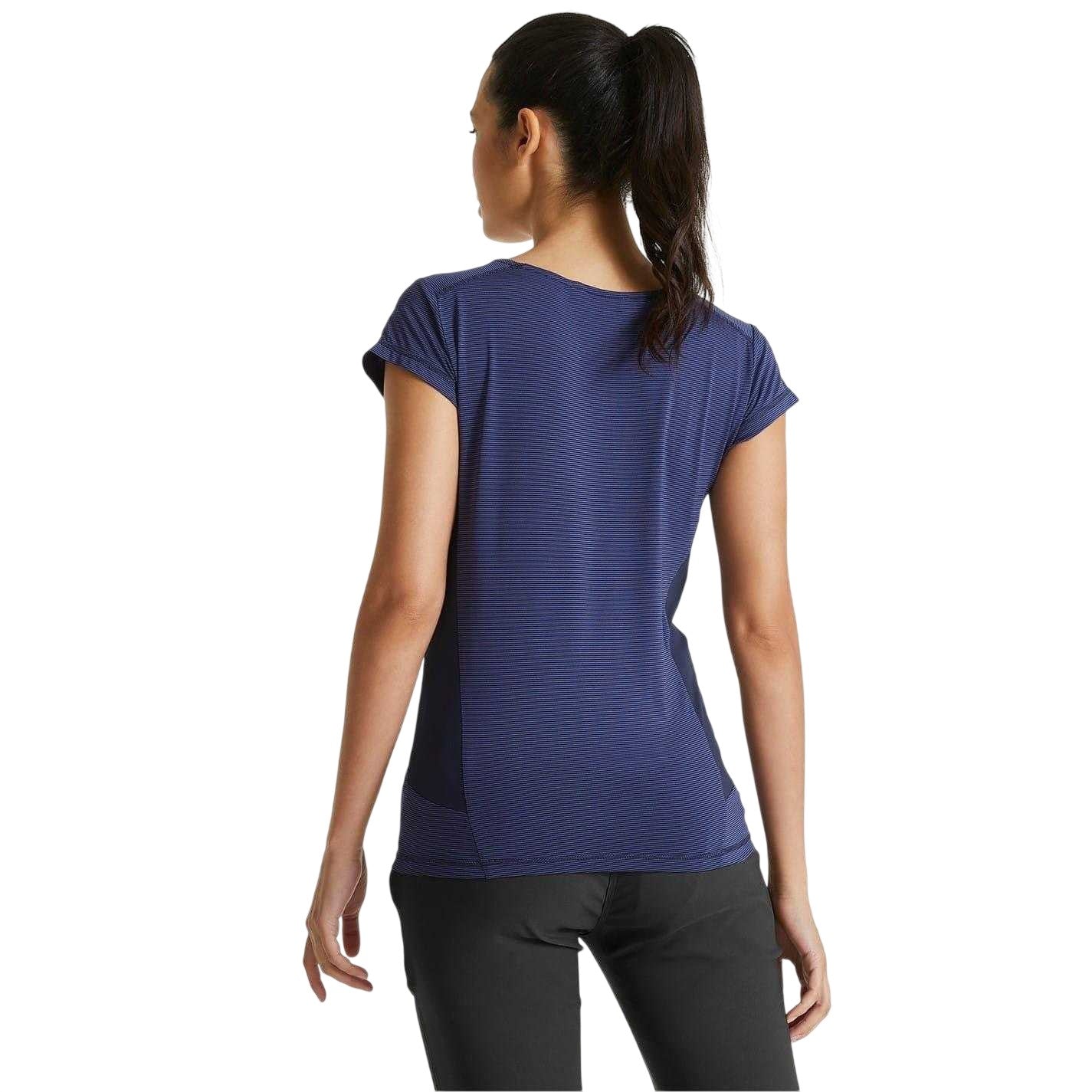 Blue Navy - Back - Craghoppers Womens-Ladies Atmos Stripe T-Shirt