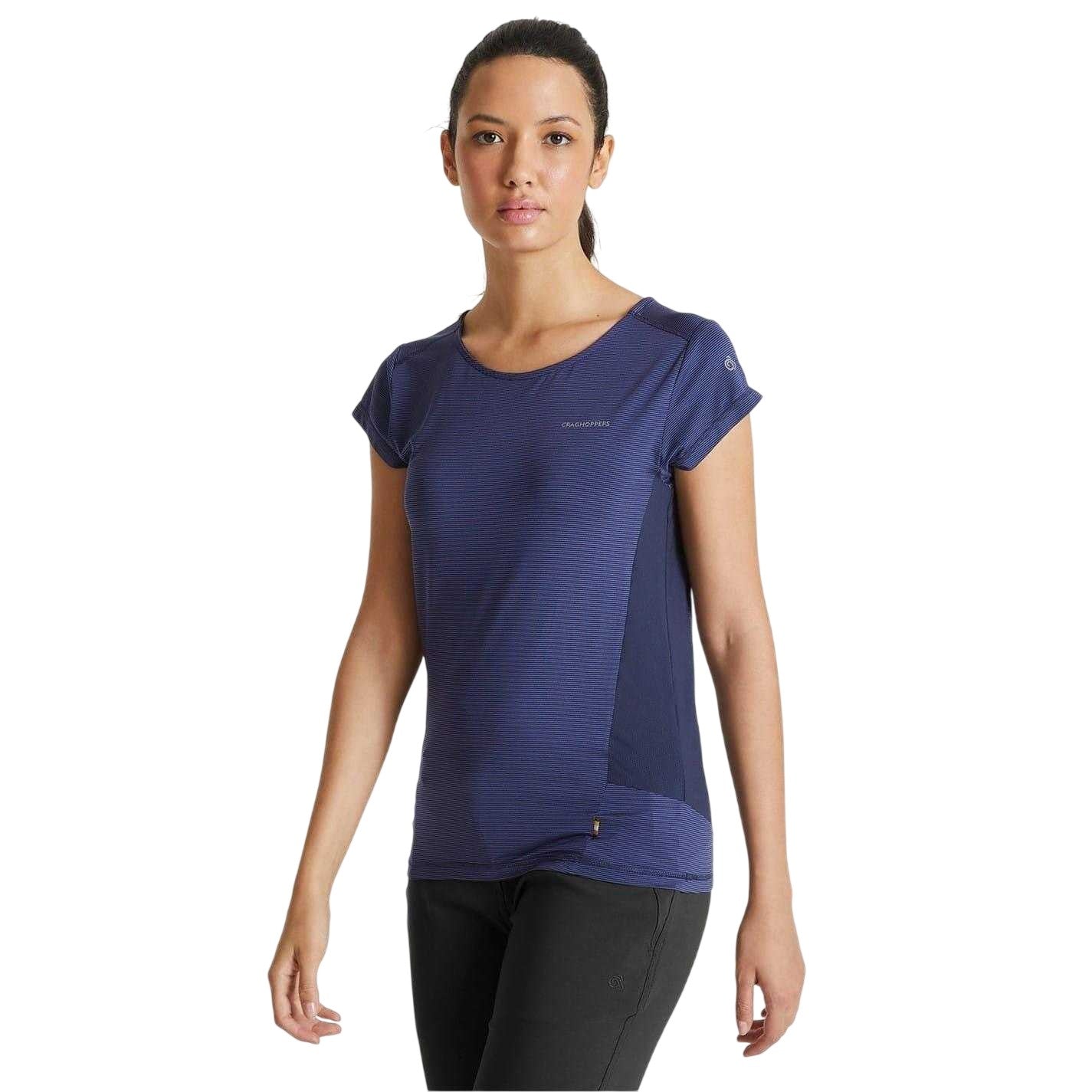 Blue Navy - Lifestyle - Craghoppers Womens-Ladies Atmos Stripe T-Shirt