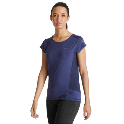 Blue Navy - Lifestyle - Craghoppers Womens-Ladies Atmos Stripe T-Shirt