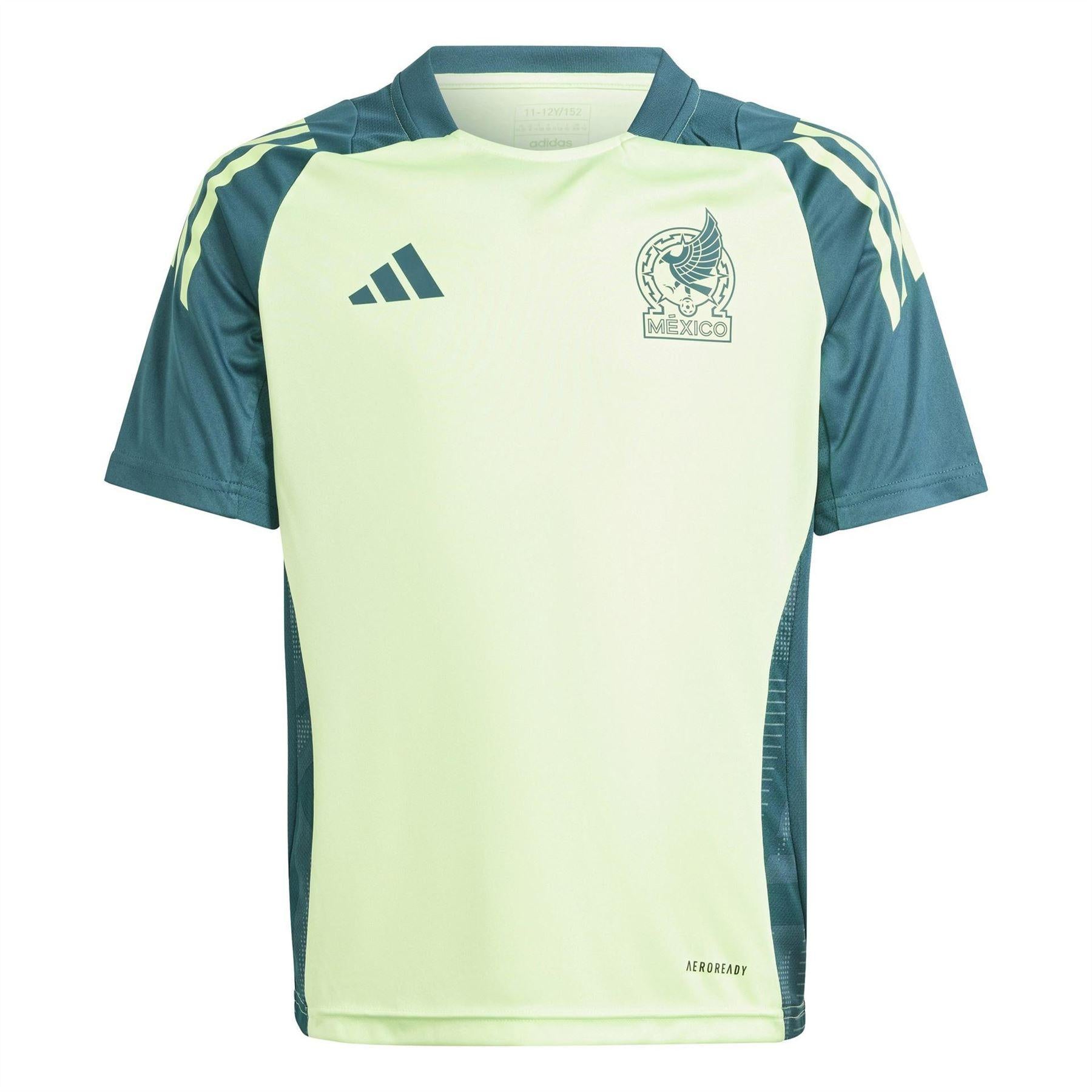 Green - Front - Mexico Childrens-Kids 24-25 Adidas Football Shirt