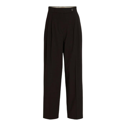 Black - Front - Vila Womens-Ladies Vclry Straight Trousers