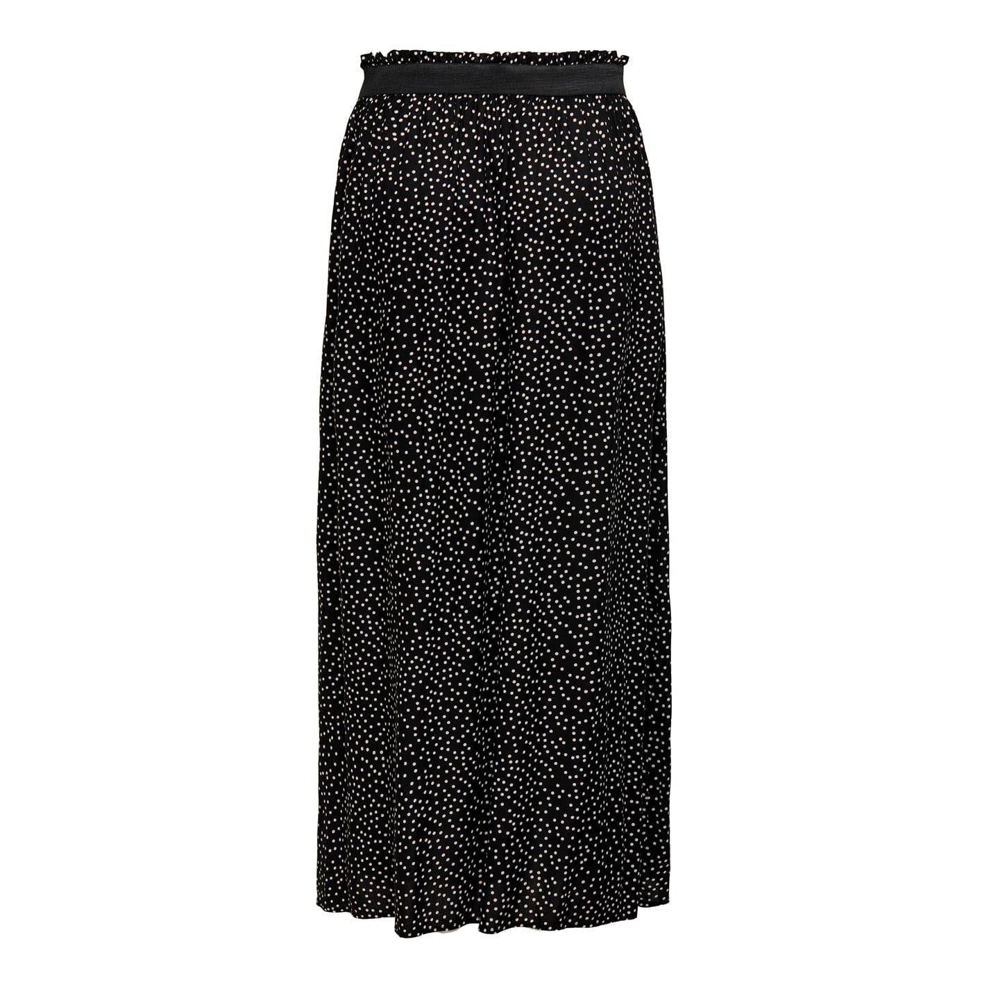 Black - Back - Only Womens-Ladies Polka Dot A-line High Waist Maxi Skirt