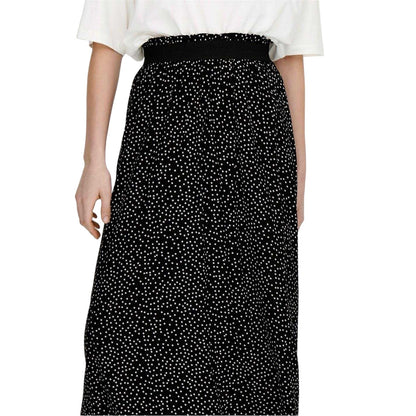 Black - Side - Only Womens-Ladies Polka Dot A-line High Waist Maxi Skirt