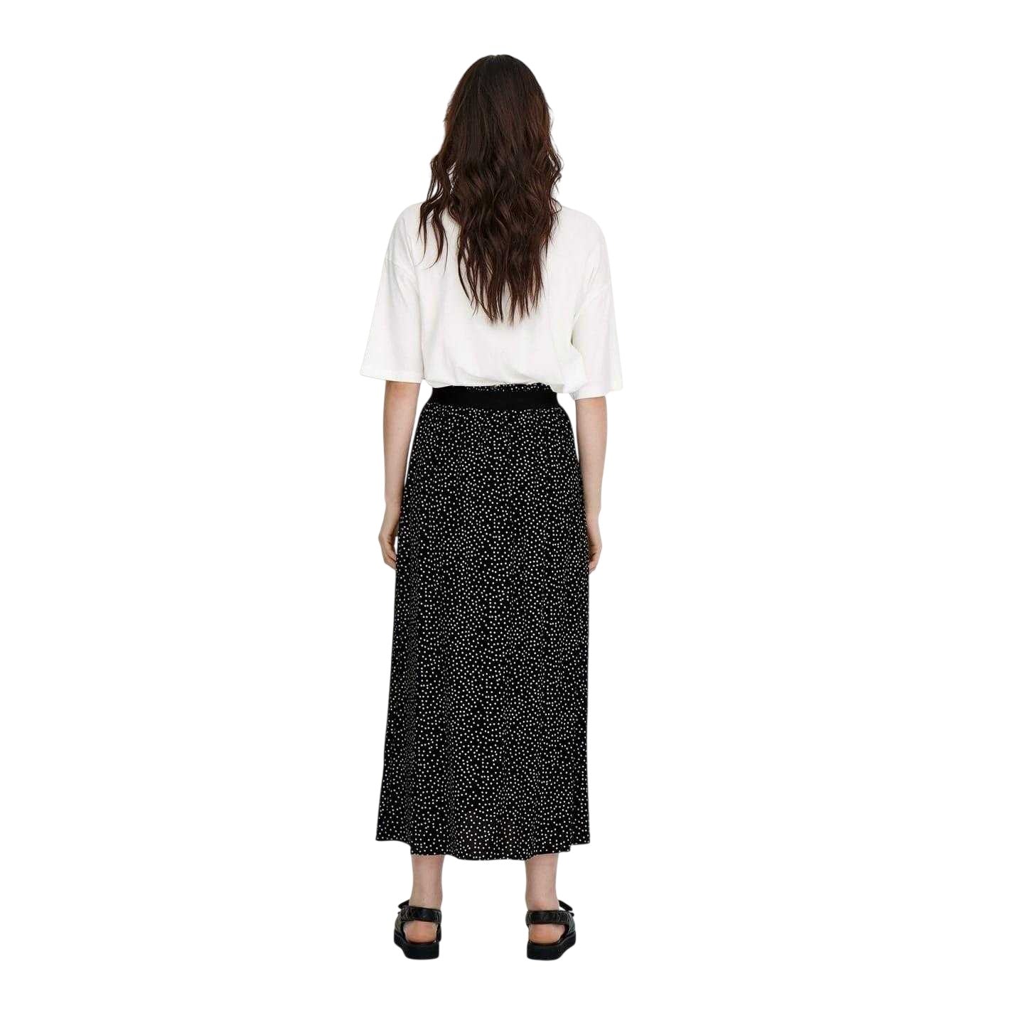 Black - Pack Shot - Only Womens-Ladies Polka Dot A-line High Waist Maxi Skirt