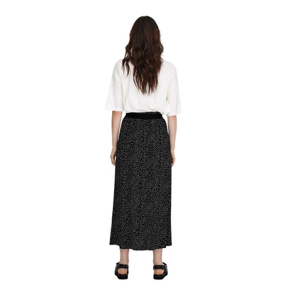 Black - Pack Shot - Only Womens-Ladies Polka Dot A-line High Waist Maxi Skirt