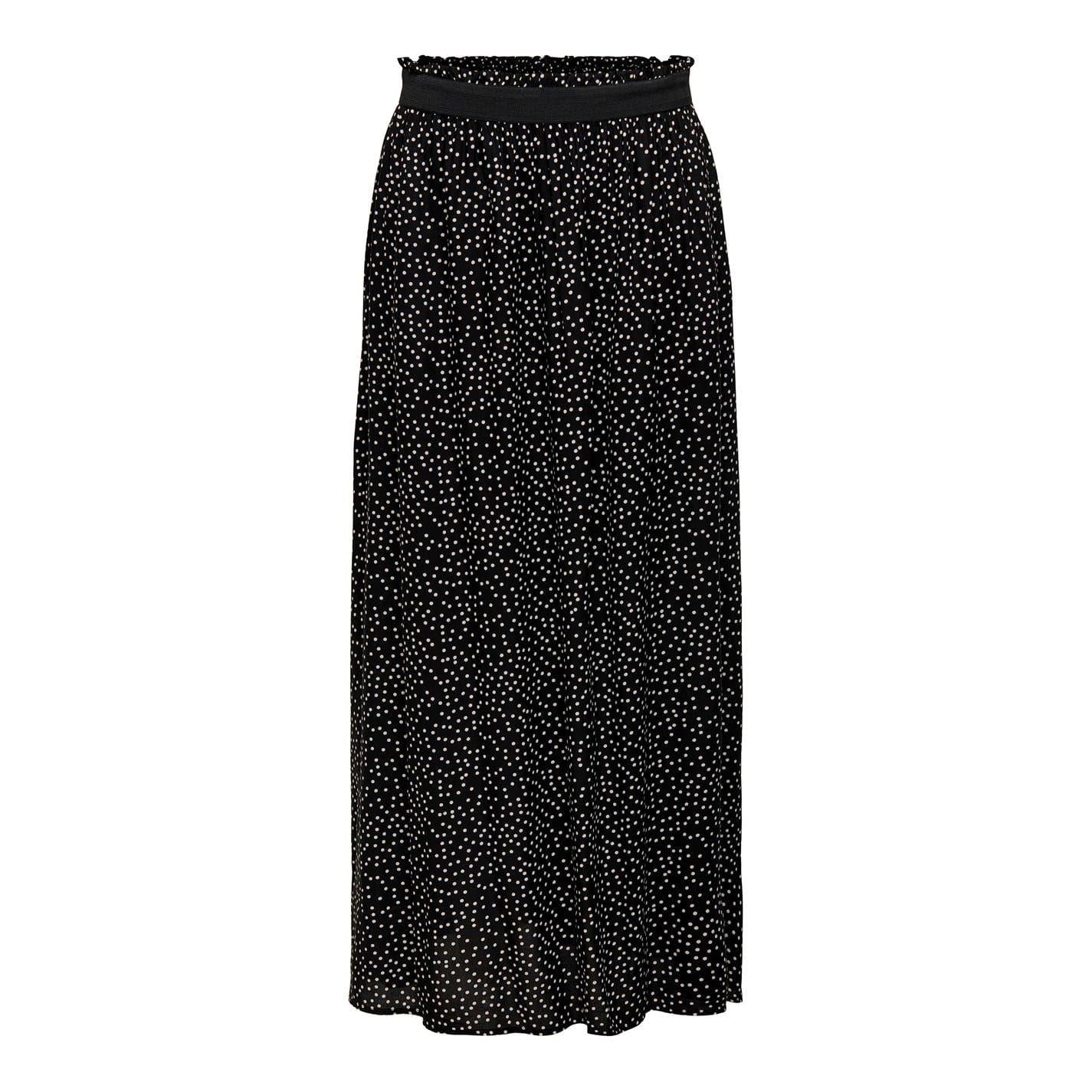 Black - Front - Only Womens-Ladies Polka Dot A-line High Waist Maxi Skirt