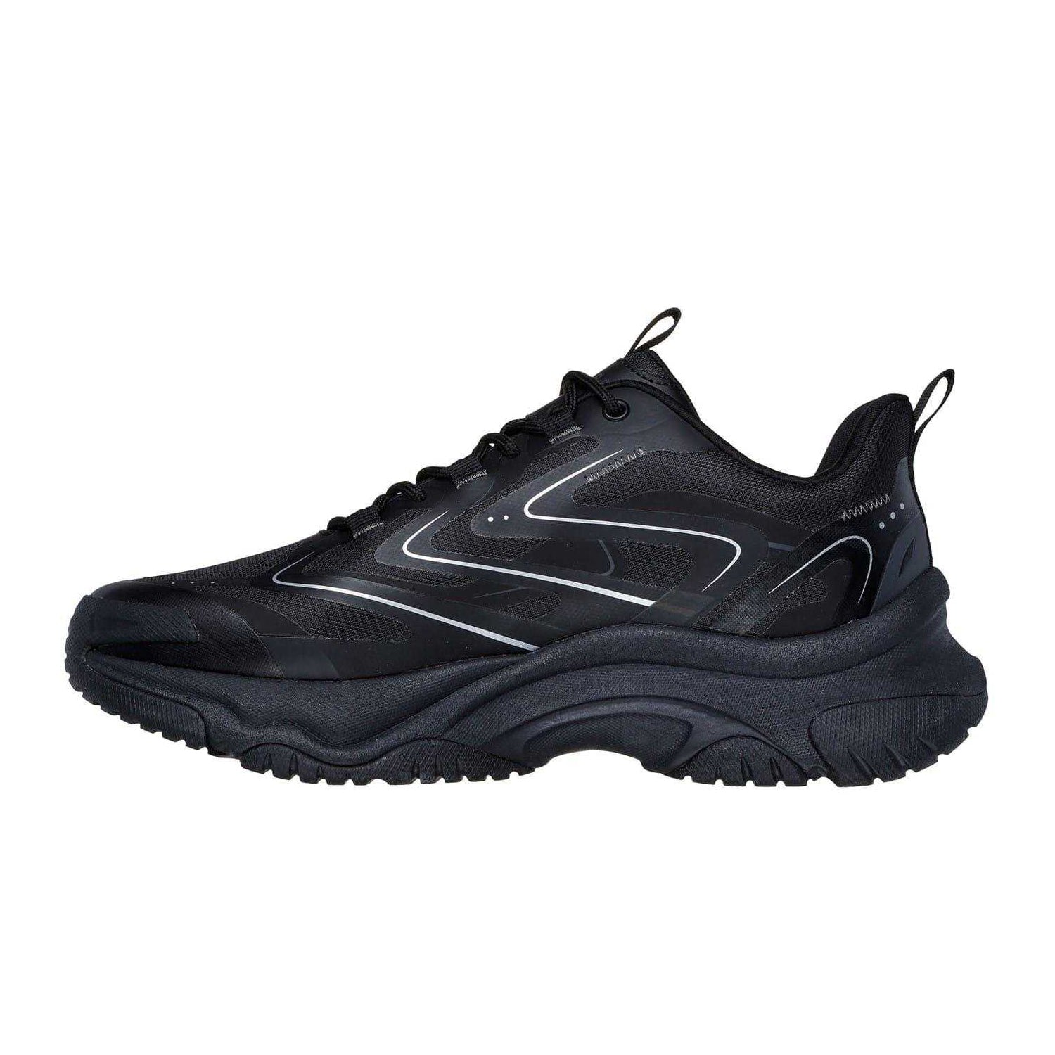Black - Back - Skechers Womens-Ladies Moonhiker Trainers