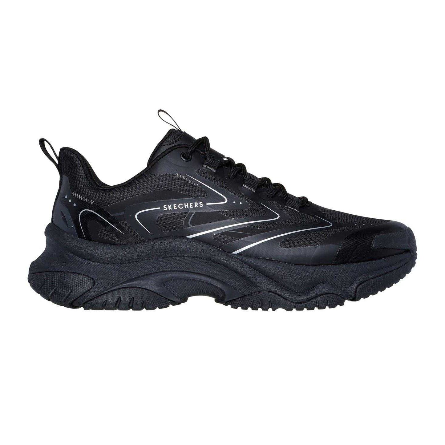 Black - Side - Skechers Womens-Ladies Moonhiker Trainers