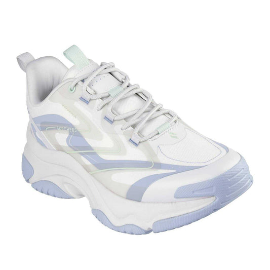 Grey-Blue - Front - Skechers Womens-Ladies Moonhiker Trainers