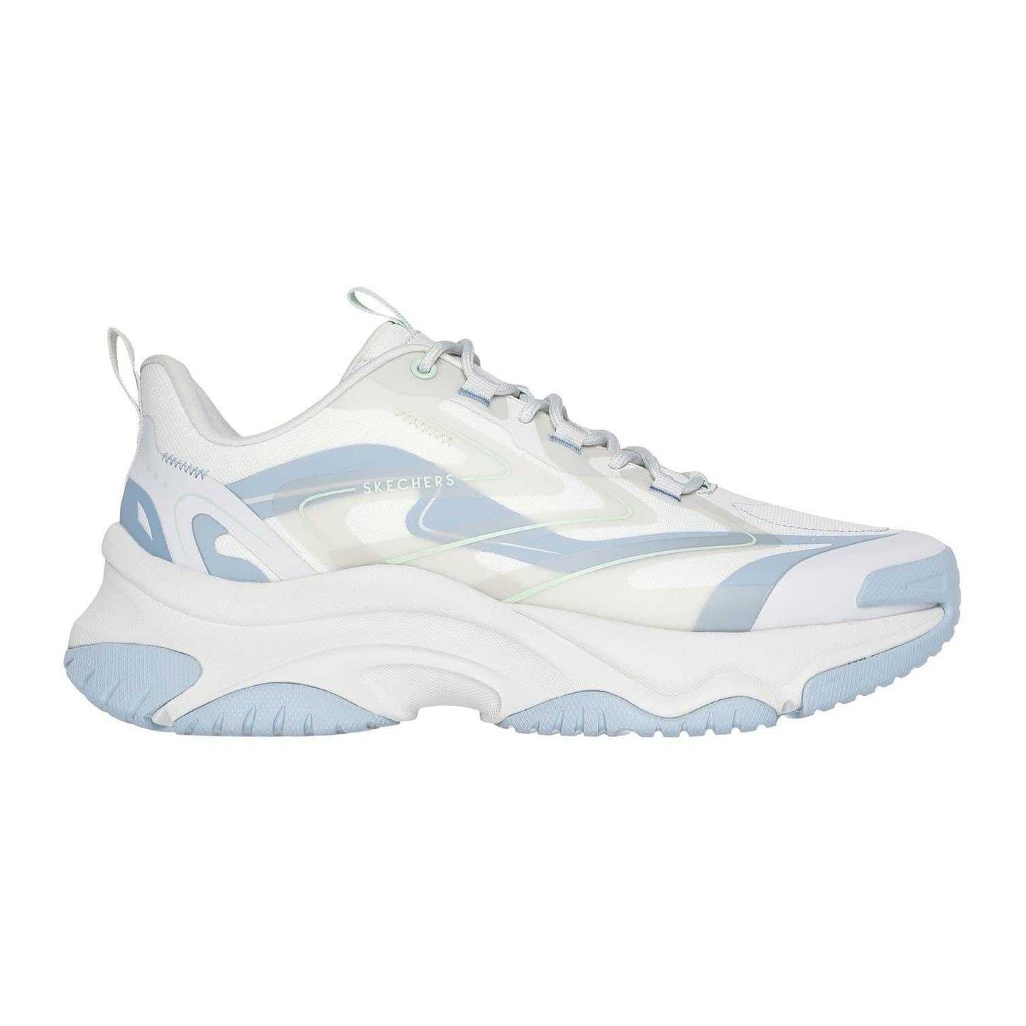 Grey-Blue - Side - Skechers Womens-Ladies Moonhiker Trainers