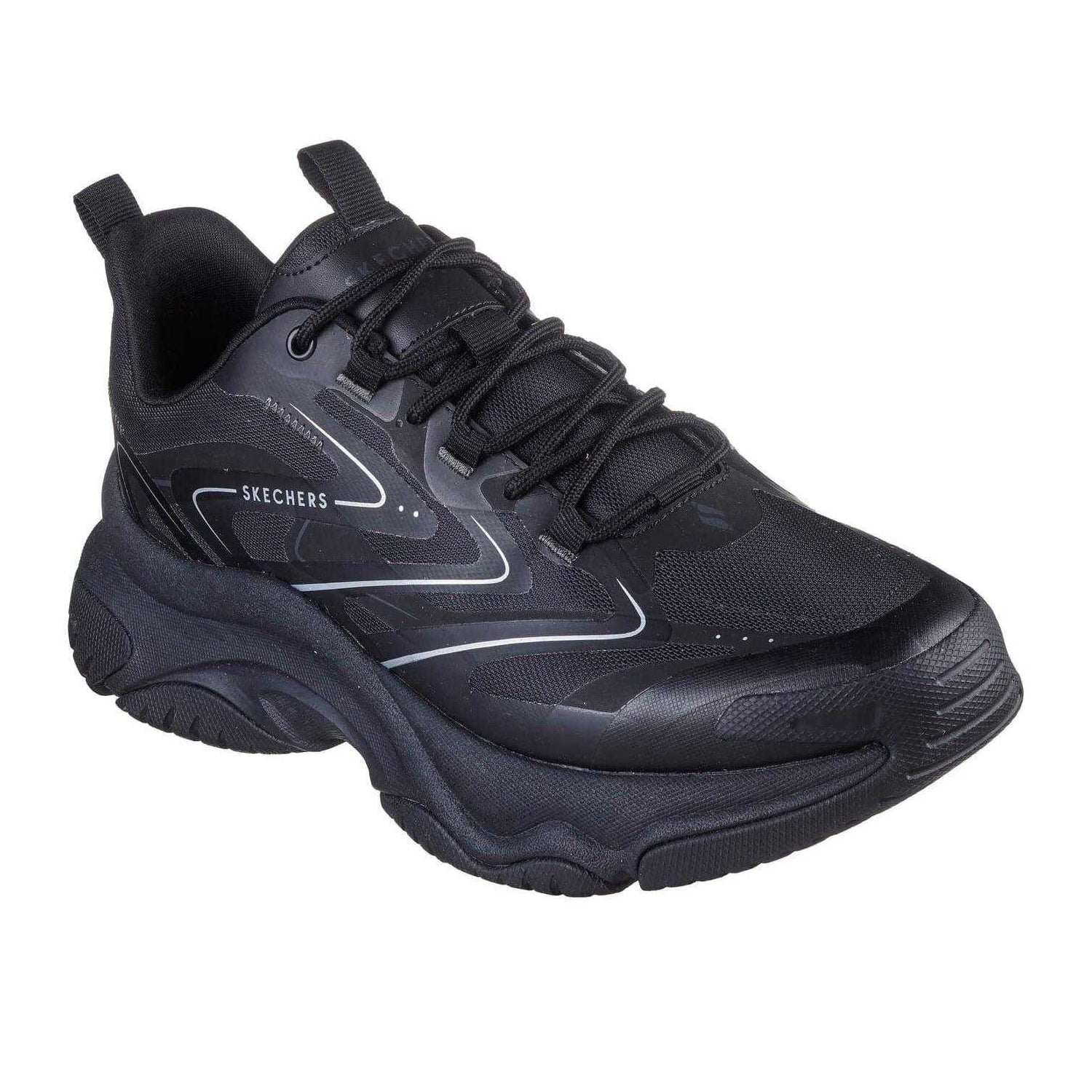 Black - Front - Skechers Womens-Ladies Moonhiker Trainers