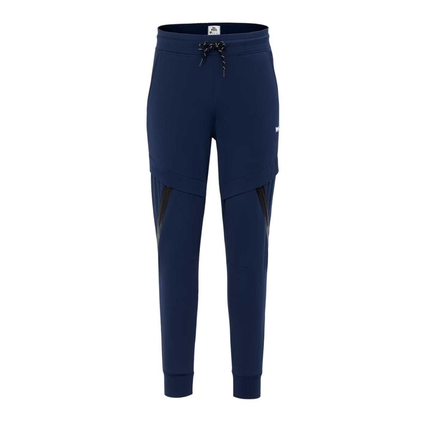 Navy - Front - Lonsdale Mens Tapered Jogging Bottoms