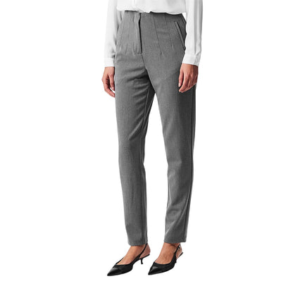 Medium Grey - Side - Vila Womens-Ladies Vivarone Straight Leg Slim Trousers
