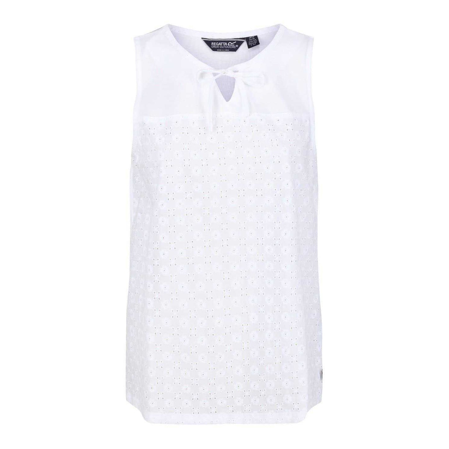 White - Front - Regatta Womens-Ladies Janessa Patterned Sleeveless T-Shirt