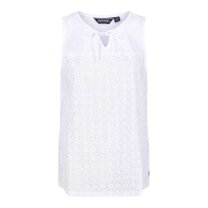 White - Front - Regatta Womens-Ladies Janessa Patterned Sleeveless T-Shirt