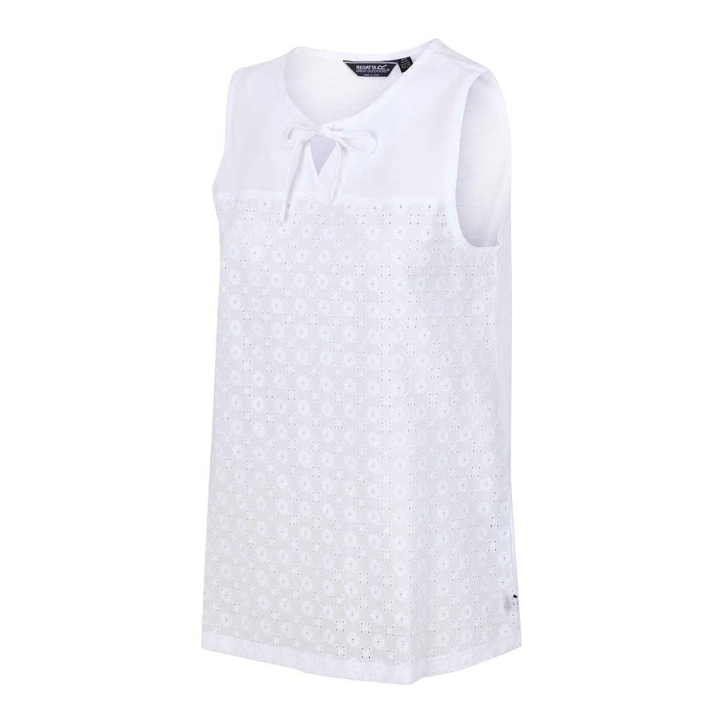 White - Side - Regatta Womens-Ladies Janessa Patterned Sleeveless T-Shirt