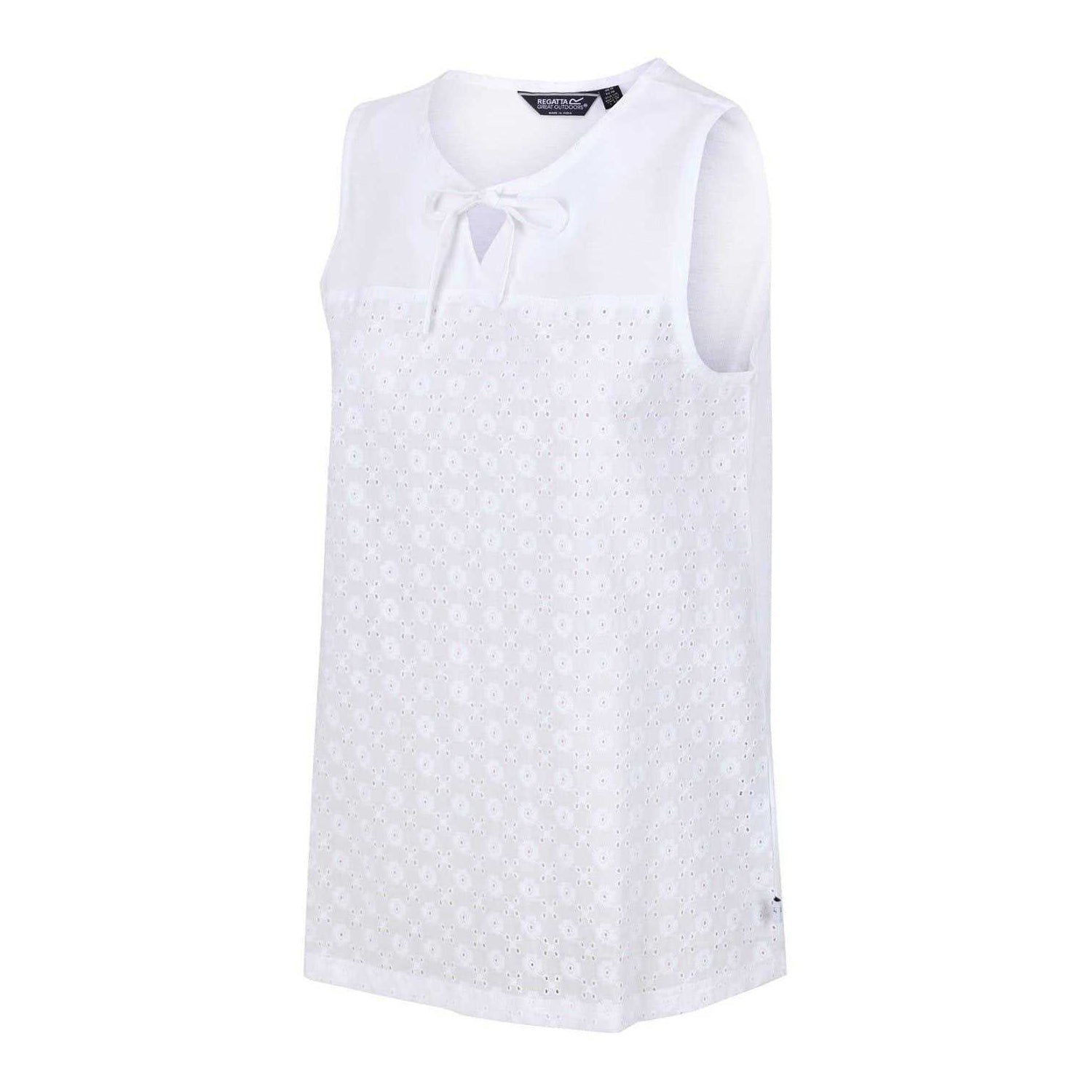 White - Side - Regatta Womens-Ladies Janessa Patterned Sleeveless T-Shirt