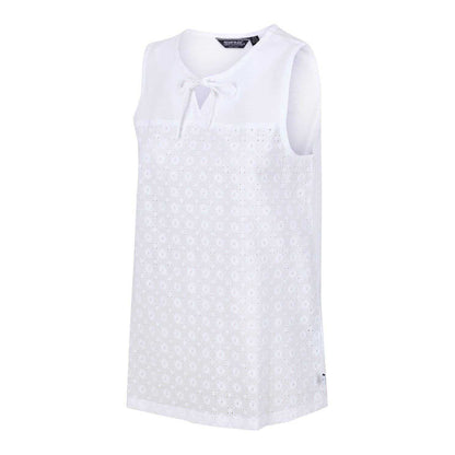 White - Side - Regatta Womens-Ladies Janessa Patterned Sleeveless T-Shirt