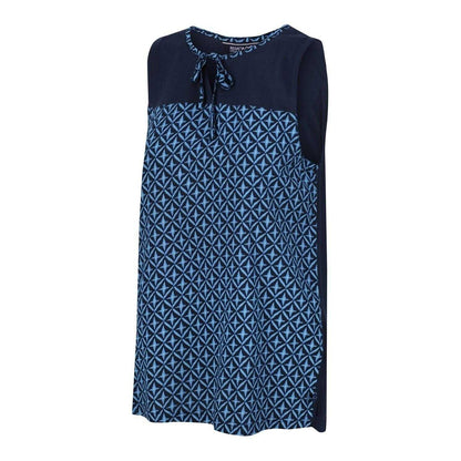 Navy - Side - Regatta Womens-Ladies Janessa Patterned Sleeveless T-Shirt