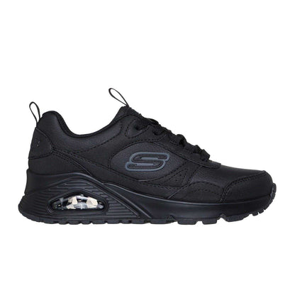 Black - Side - Skechers Childrens-Kids Monochrome Trainers