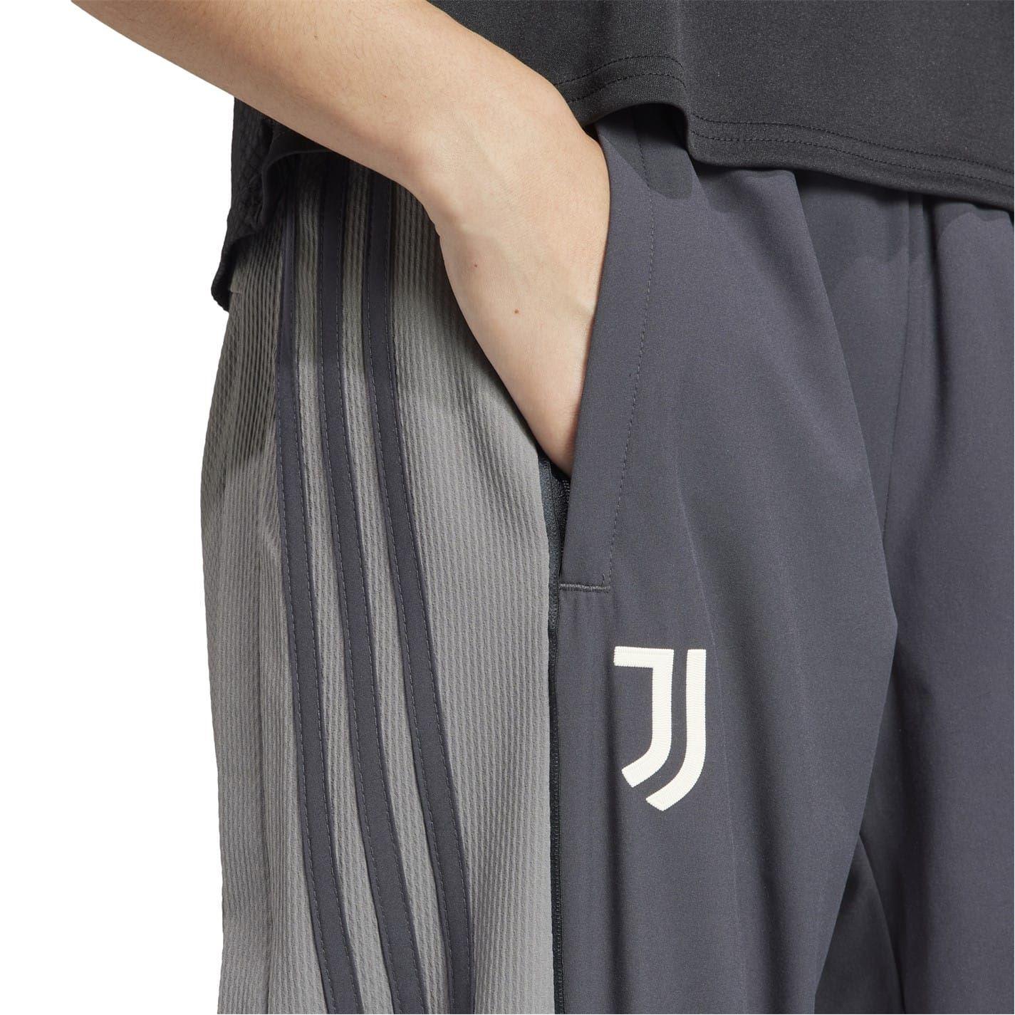 Carbon - Side - Adidas Womens-Ladies Juventus FC Tapered Tracksuit Bottoms